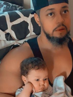Zackariah Darring with his first child Ke'Riah Darring 